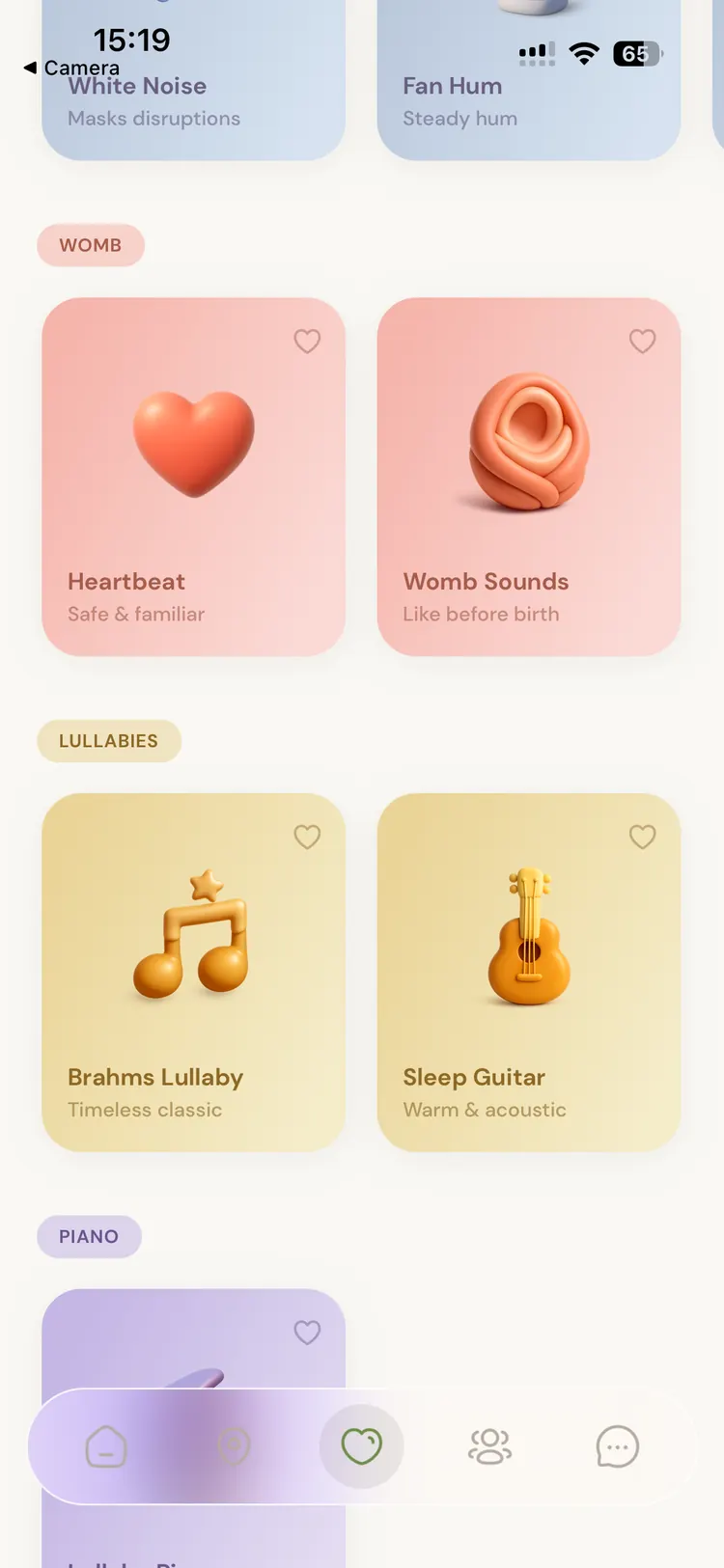 The Willo app: the Willo sleep sounds library (white noise, heartbeat, womb sounds, lullabies)